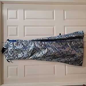 Vintage 1960s Paisley Floral Jacquard Hostess Gown Couture